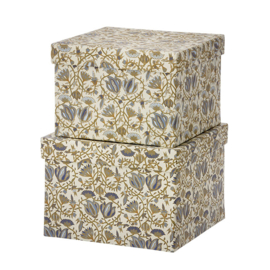 Bungalow set van 2 opbergdozen met bloemenprint Cubic Duo Box M Lily Provence