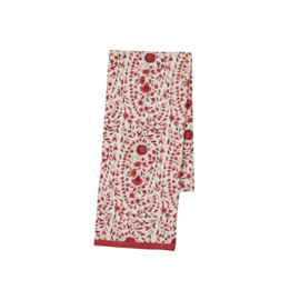 Bungalow katoenen blokprint tafelkleed Kollam Sangria, rood, donkerrood, oudroze | 1.50 x 2.50 m