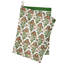 Bungalow Blokprint theedoek blokprint Blossom Sage | 50 x 70 cm
