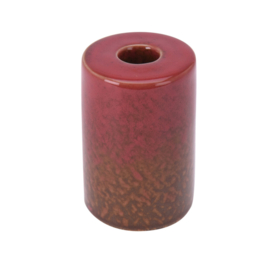 Cilindervormige kandelaar roodtinten reactief glazuur