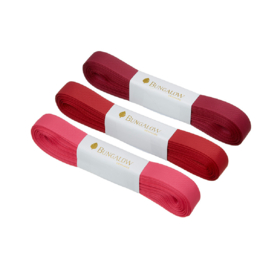 Bungalow cadeaulint Ruby, blauwtinten, 3 kleuren rood en roze | 3 x 10 meter