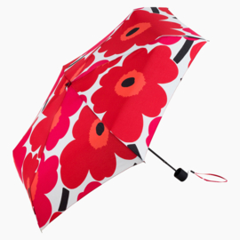 Marimekko folding umbrella in handbag format in pouch, Unikko red (attention, manual operation)