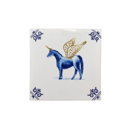 Royal Delft Goldie Tile Eenhoorn (Unicorn)