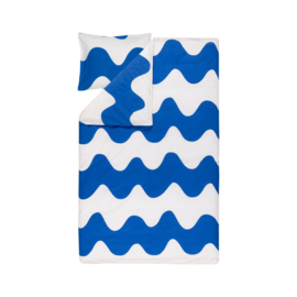 Marimekko Lokki dekbedovertrek en kussensloop wit/kobaltblauw | 150 x 210 + 50 x 60 cm
