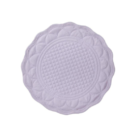 Bungalow ronde, katoen-linnen doorgestikte lila placemats Mirra , set van 4 stuks
