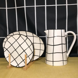Duro Ceramics Mix 'n' Match TANGO zwart wit ovalen serveerschaal of bord 30 x 21 cm