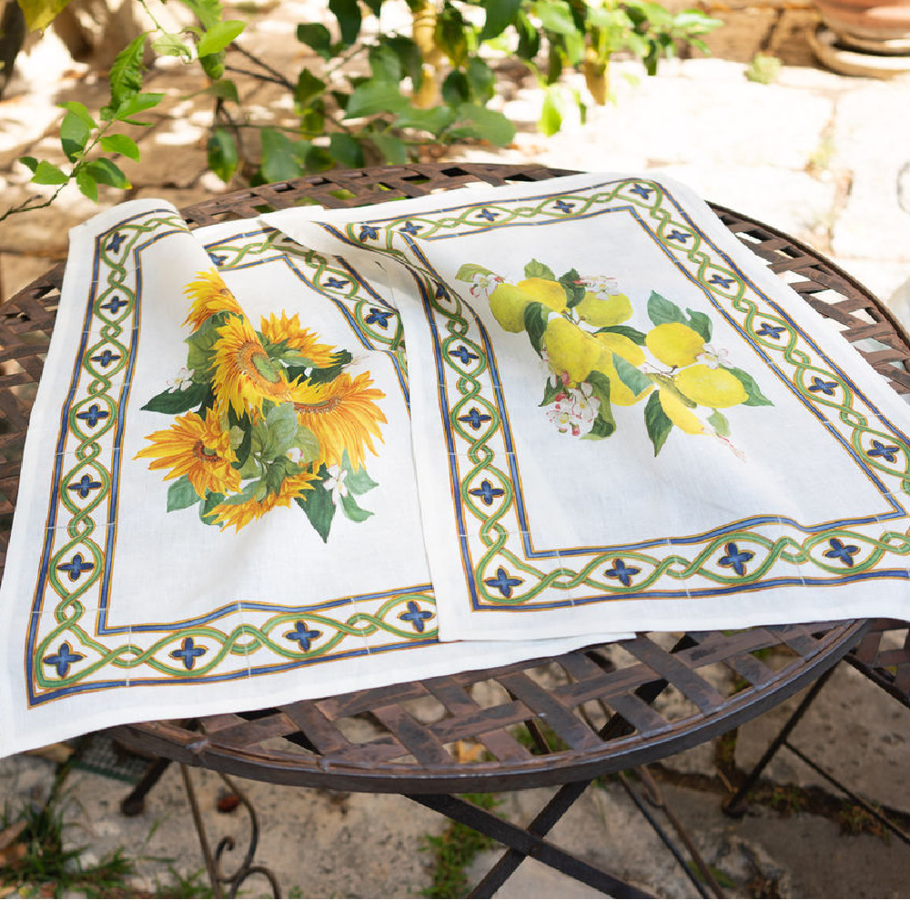 Linnen theedoek Etruscan Garden Citroenen | 50 x 70 cm