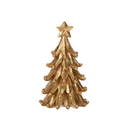 Decoratief kerstboompje van goud 13 cm