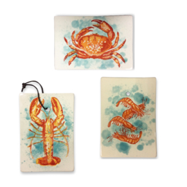Frutos do Mar serveerplankje Kreeft aardewerk met ophangleertje 25 x 17,5 cm