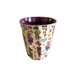 Rice x Nathalie Lété melamine beker bordeaux rand | 200 ml