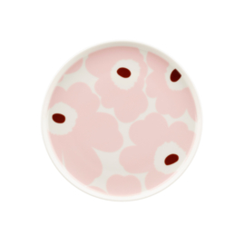 Marimekko Oiva ontbijtbord Unikko lichtroze en roest | Ø 20 cm