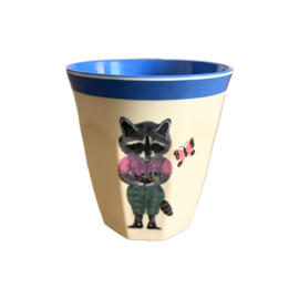 Rice x Nathalie Lété melamine beker Wasbeer blauwe rand | 200 ml
