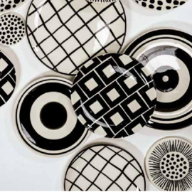 Duro Ceramics Mix 'n' Match TANGO wit met zwart geruit ontbijtbord Ø 24 cm