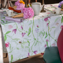 Tafelloper Petits Pois  met lathyrus in roze en paars | 45 x 170 cm