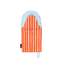 Marimekko Ovenwant Piccolo gestreept rood en lichtblauw