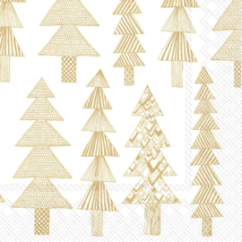 Marimekko x Ihr KERST papieren servetten Kuusikossa goud 33 x 33 cm pakje van 20 servetten