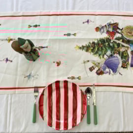 Kersttafelloper Notenkraker 45  x 170 op wit linnen