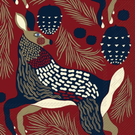 Marimekko x Ihr Peura (witstaarthert) papieren lunchservetten 33 x 33 cm, 20 stuks