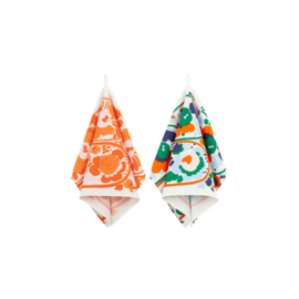 Marimekko set van 2 theedoeken Karuselli oranje en multicolor | 43 x 70 cm