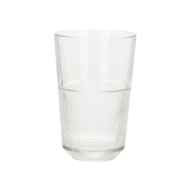 Set van 4 simpele (latte)glazen met ribbeltje 360 ml