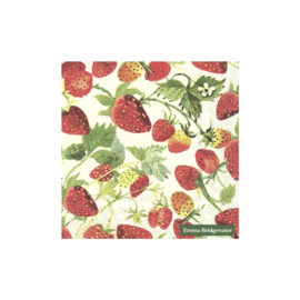 Ihr Emma Bridgewater Strawberries lunchservetten met aardbeien  33 x 33 cm, 20 stuks