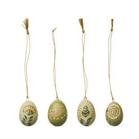 Bungalow paaseieren, doosje met 4 stuks Anila groen | hoogte 5 cm