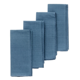 Bungalow donkerblauwe servetten Mirra Marine, set van 4 stuks | 45 x 45 cm