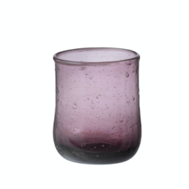 Bungalow Siesta belletjesglas aubergine 110 ml / waxinelichthouder