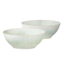 Bungalow Soul Pistachio kommen / poké bowls / ramen bowls met reactief glazuur, set van 2 | Ø 18,5 cm