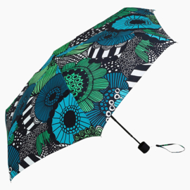 Marimekko opvouwbare paraplu in handtasformaat in zakje, Siirtolapuutarha (let op, handmatige bediening)
