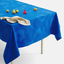 Marimekko Unikko jacquard geweven tafelkleed koningsblauw | 140 x 250 cm
