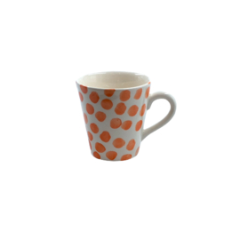 Duro Ceramics Mix 'n' Match Polka mok oranje gestipt, konisch