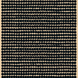 Marimekko Räsymatto katoen-linnenmix van de rol per 50 cm (met zwarte stippen)