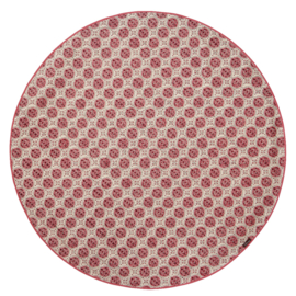 Bungalow rond blokprint tafelkleed (1,7 meter) katoen Kamal Ruby