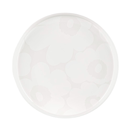 Marimekko ontbijtbord Oiva Unikko wit op wit 20 cm