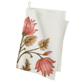 Bungalow theedoek Flora Rose blokprint | 50 x 70 cm