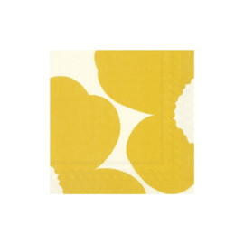 Marimekko x Ihr Isot Unikko geel papieren lunchservetten 33 x 33 cm, 20 stuks
