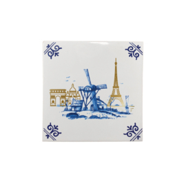 Royal Delft Goldie Tile Delft to Paris