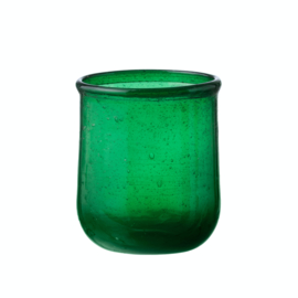 Bungalow Siesta belletjesglas groen 110 ml / waxinelichthouder