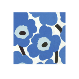 Ihr Marimekko Unikko blue lunch napkins 33 x 33 cm, 20 pieces