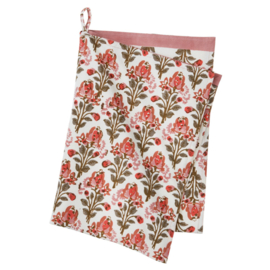 Bungalow Blokprint theedoek blokprint Blossom Rose | 50 x 70 cm
