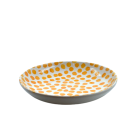 Duro Ceramics Mix 'n' Match diep bord POLKA geel gestipt | Ø 25 cm