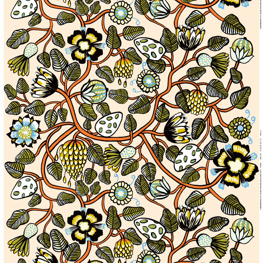 Marimekko afneembaar tafelkleed Tiara met acrylcoating | per eenheid van 50 cm
