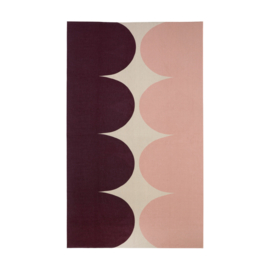 Marimekko linnen tafelkleed Härkä beige, oudroze en berry | 140 x 245 cm