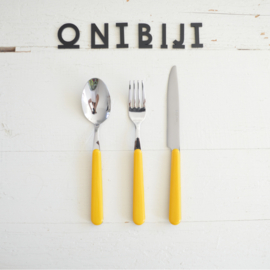 Brio gekleurd bestek ontbijtvork Mais / Donkergeel  | 18 cm
