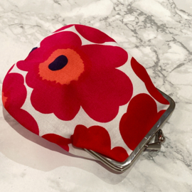 Marimekko wallet / old fashioned purse / bag organizer in Unikko Red