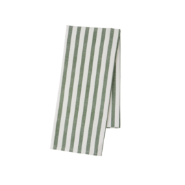 Bungalow groen wit gestreept tafelkleed Rimini Fern | 160 x 260