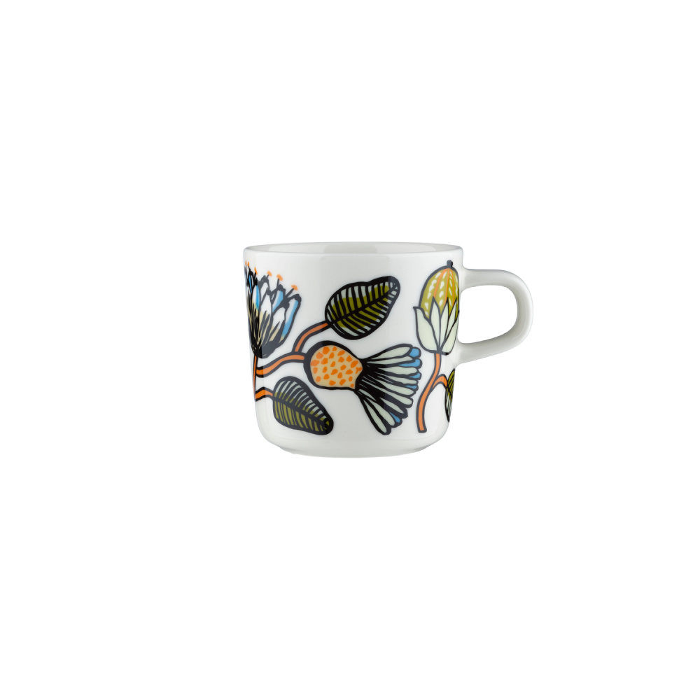 Marimekko Oiva Tiara gebloemd koffiekopje met oor 2 dl
