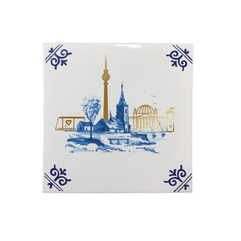 Royal Delft Goldie Tile Delft to Berlin