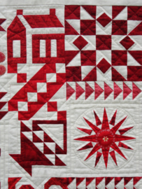 Red and white quilt sampler - 10 lessen